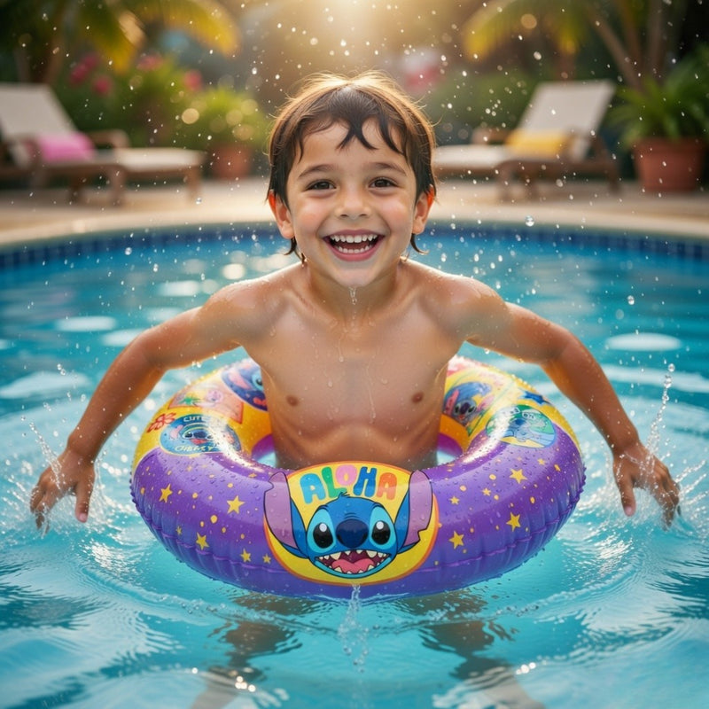 Disney 3D Swim Ring  - Stich - Packed In Color Box - 50 Cm Wide-2