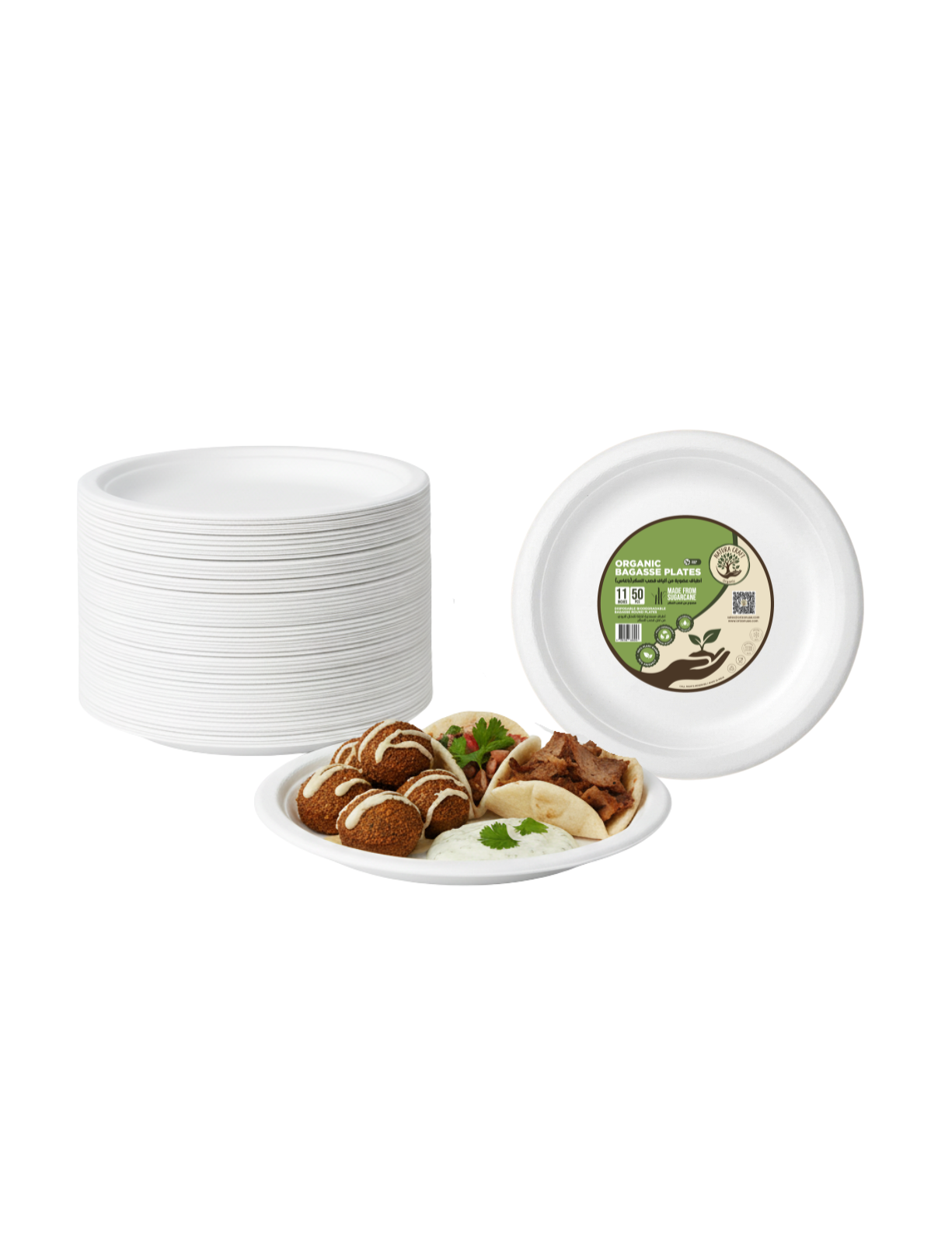 Bagasse Disposable Round Plates - 11 inch-2