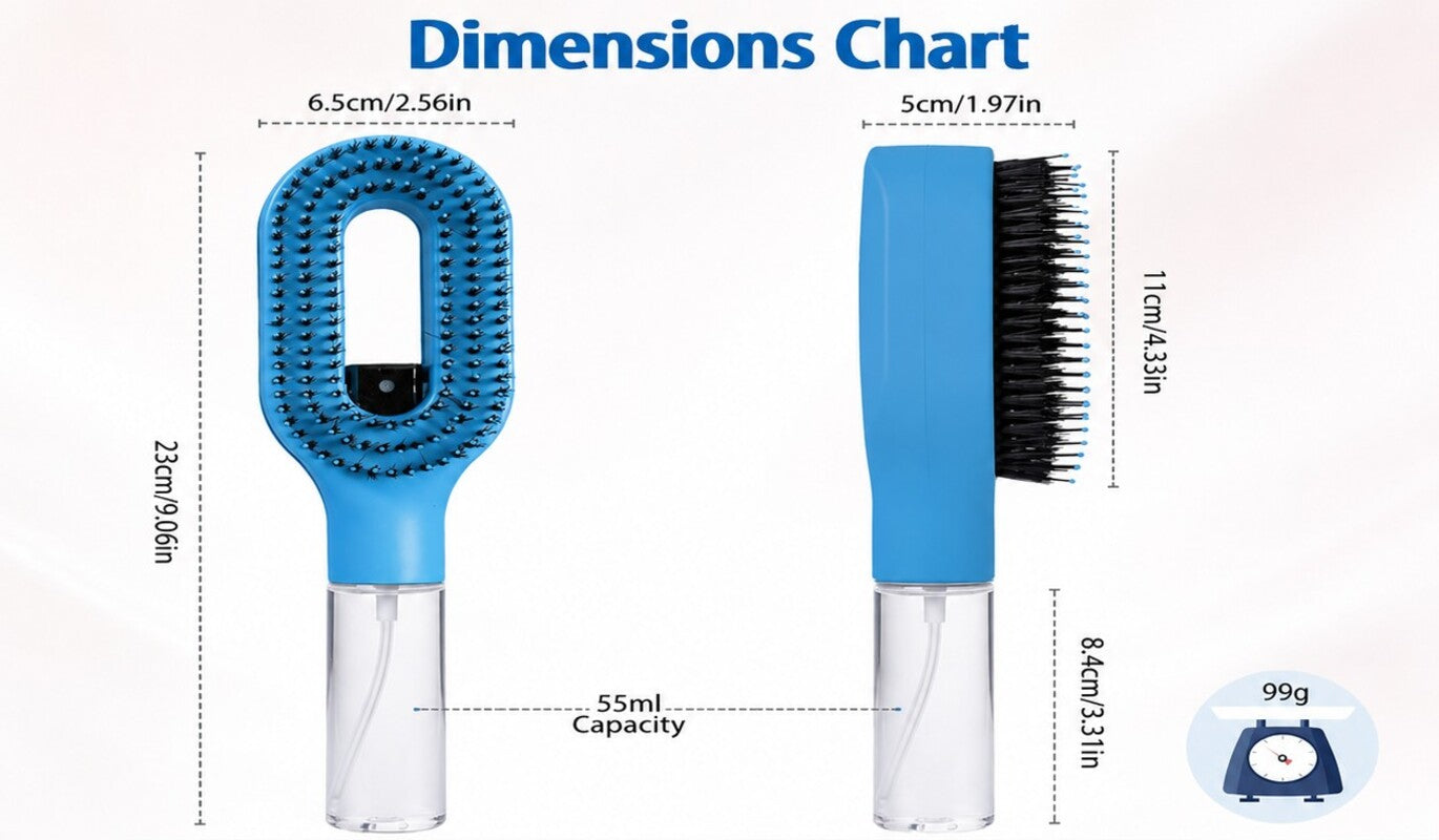 2-In-1 Detangler Hair Brush Blue