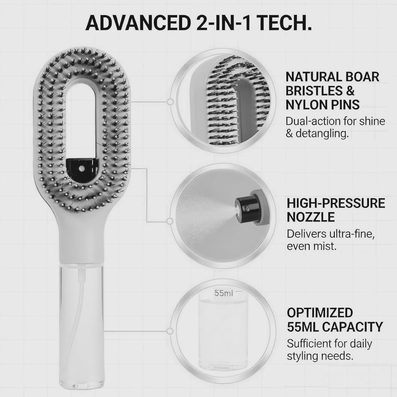 2-In-1 Detangler Hair Brush Blue-6