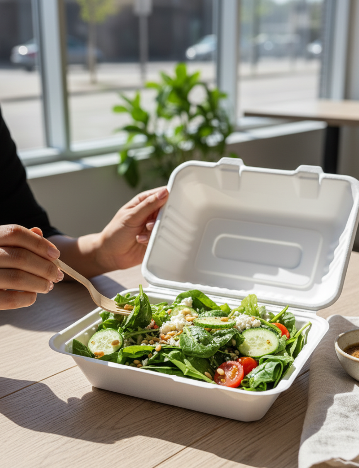 Bagasse Clamshell - 9x6"-2