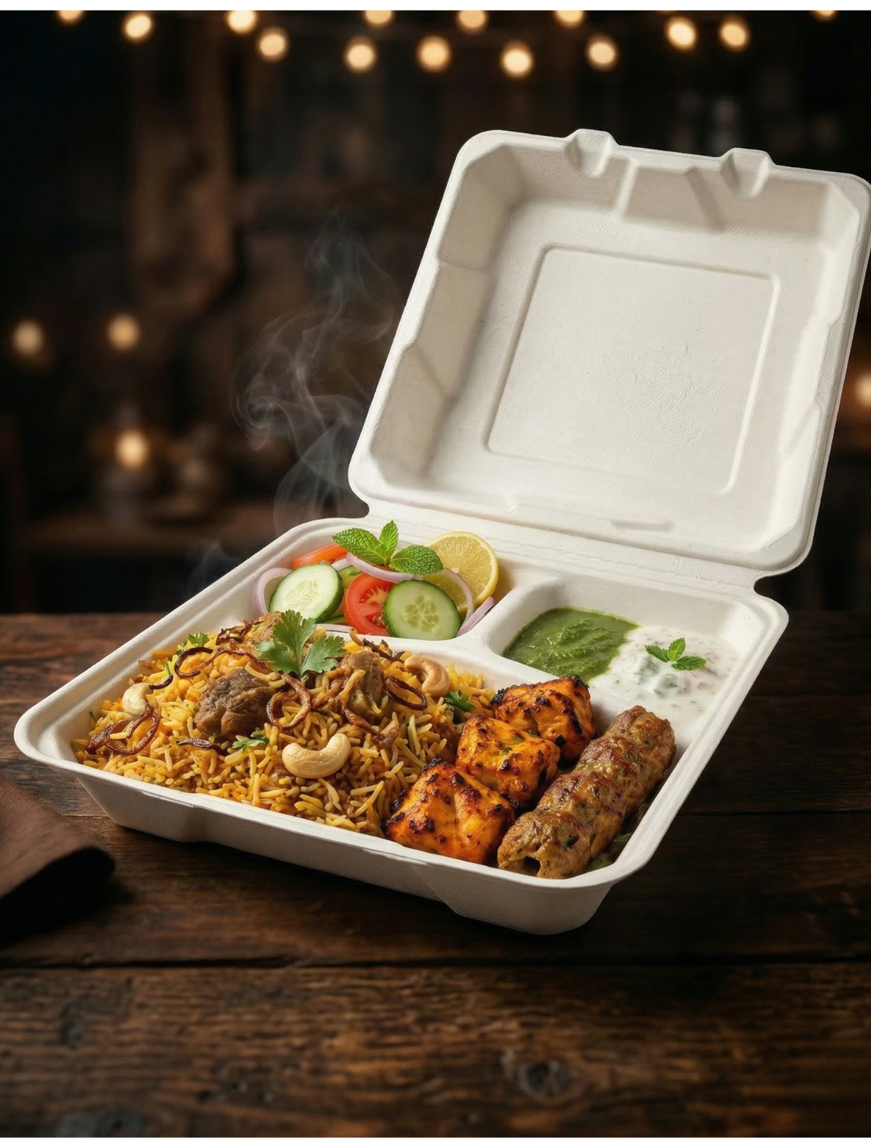 Bagasse Clamshell - 6x6"