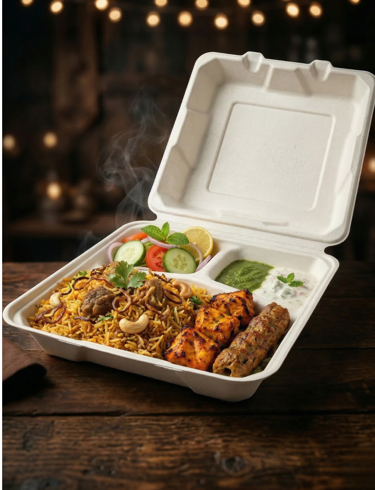 Bagasse Clamshell - 8x8"-2