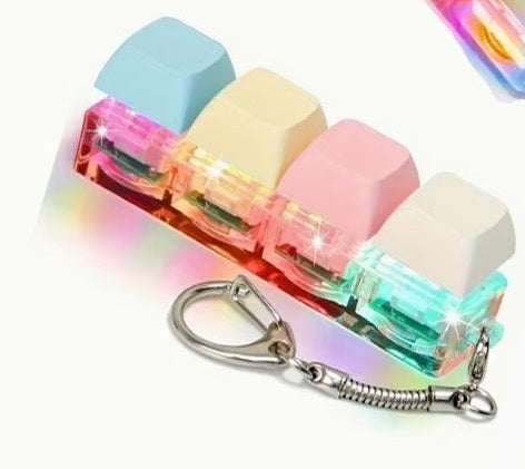 4 Key Light Up Multicolour Keycap Keychain