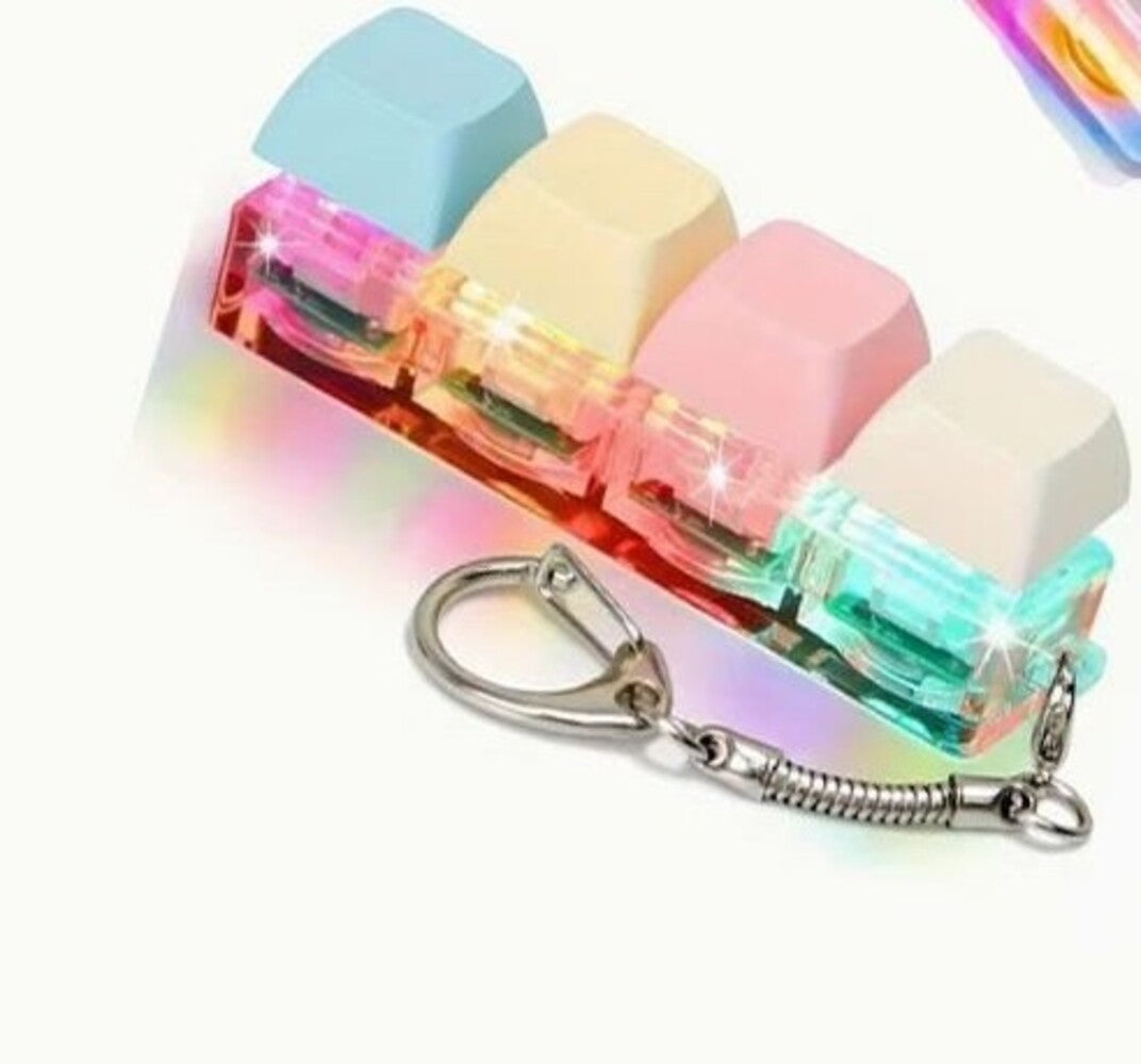 4 Key Light Up Multicolour Keycap Keychain