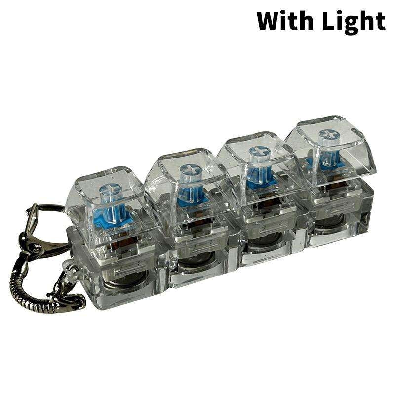 4 Key Light Up Black Keycap Keychain-9