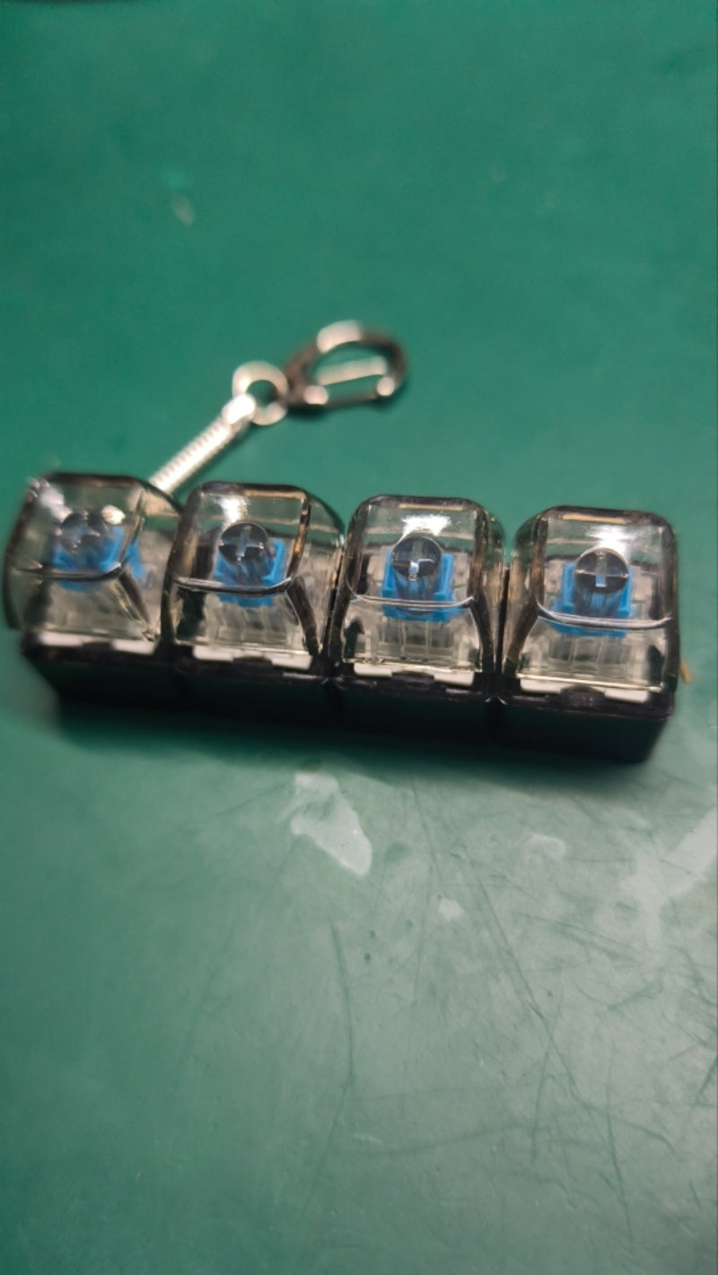 4 Key Light Up Black Keycap Keychain-6