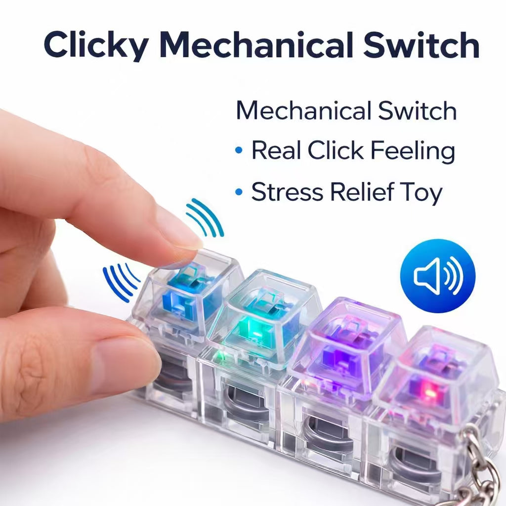 4 Key Light Up Transparent Keycap Keychain-5