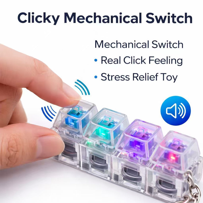 4 Key Light Up Transparent Keycap Keychain-5