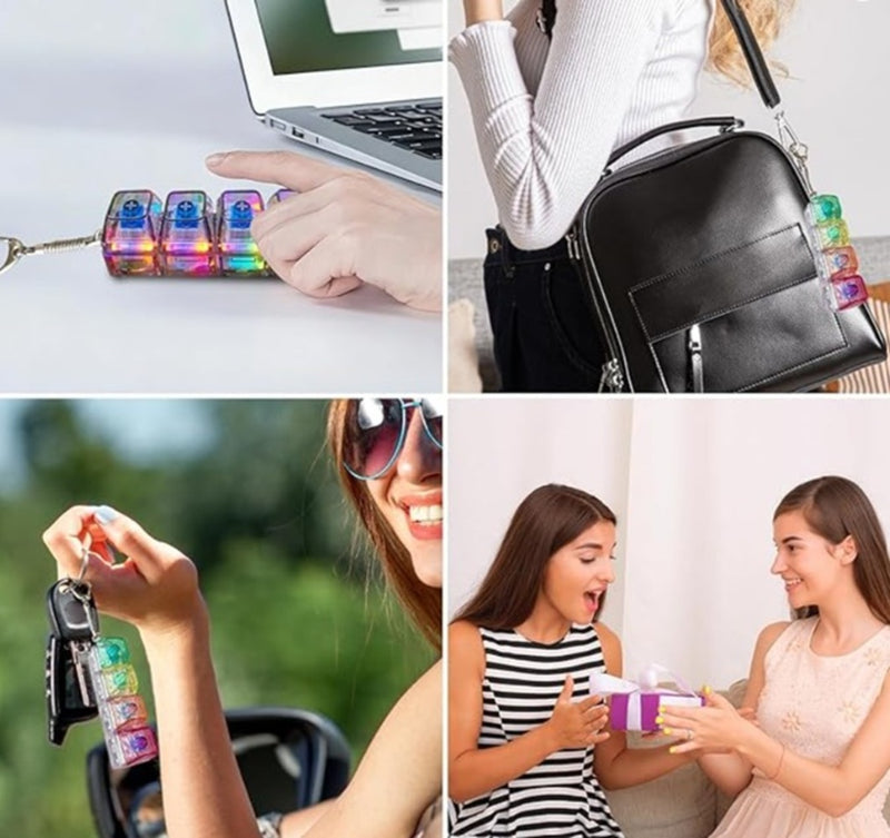 4 Key Light Up Transparent Keycap Keychain-4