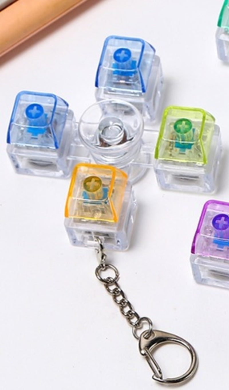 4 Key Light Up Spinning Top Keychain