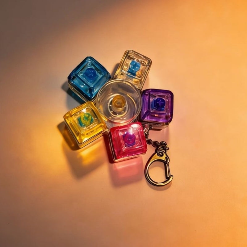 5 Key Light Up Spinning Top Keychain-10