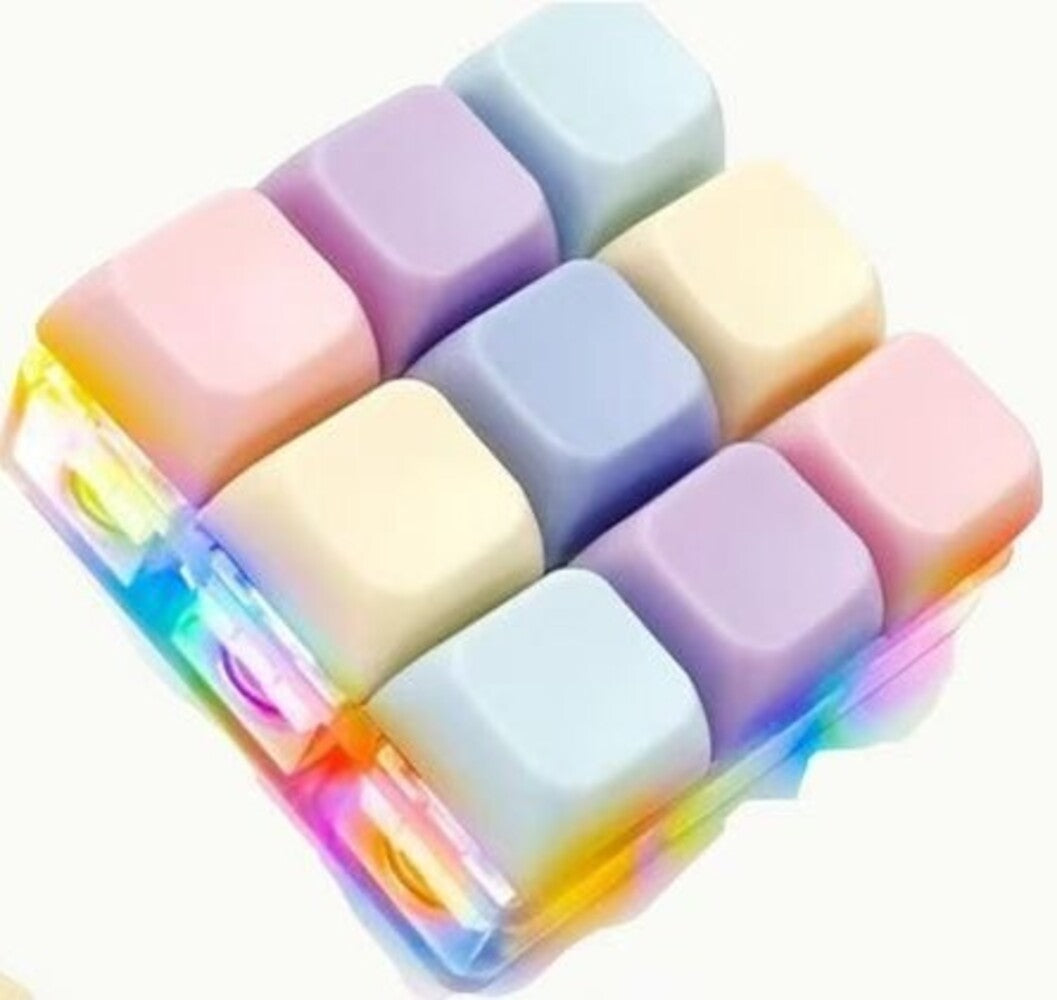 9 Key Light Up Macaron Keycap Keychain-6