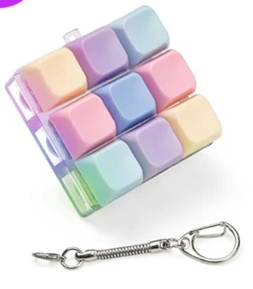 9 Key Light Up Macaron Keycap Keychain-4