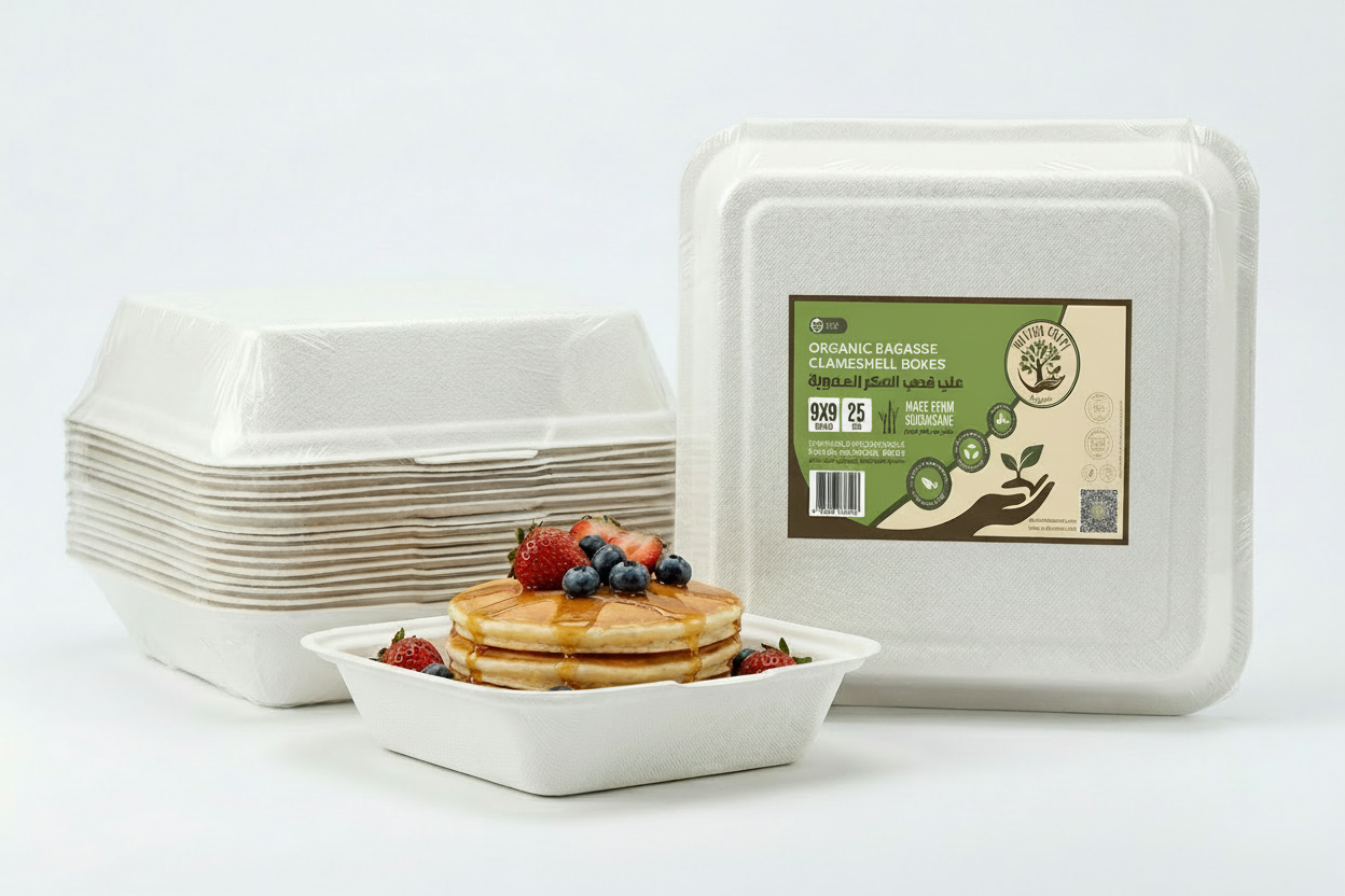Bagasse Disposable Clamshell Food Container