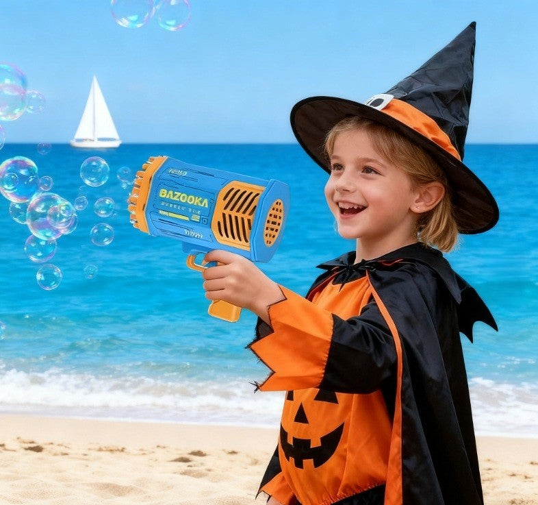 Automatic Bubble Gun Toy – Multi-Bubble Blaster for Kids Outdoor Play & Parties - Blue Colour-3