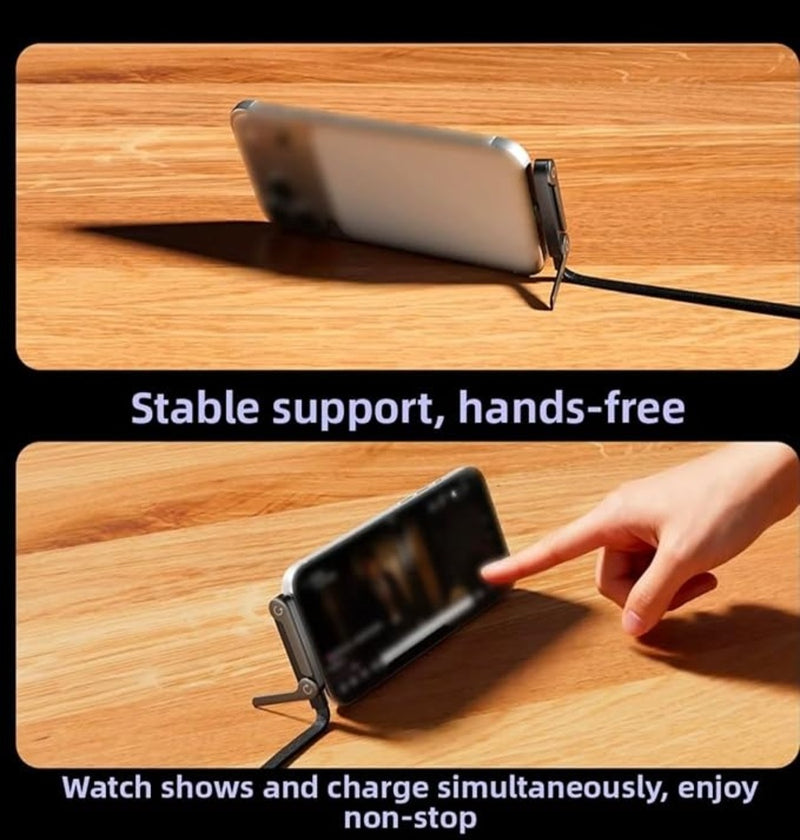 Foldable Phone Docking Stand with 240W High Speed Transmission Type C Fast Charging Cable 1.2M - Orange-5