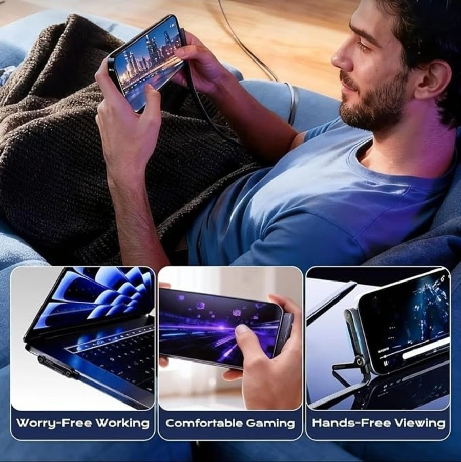 Foldable Phone Docking Stand with 240W High Speed Transmission Type C Fast Charging Cable 1.2M - Black-3