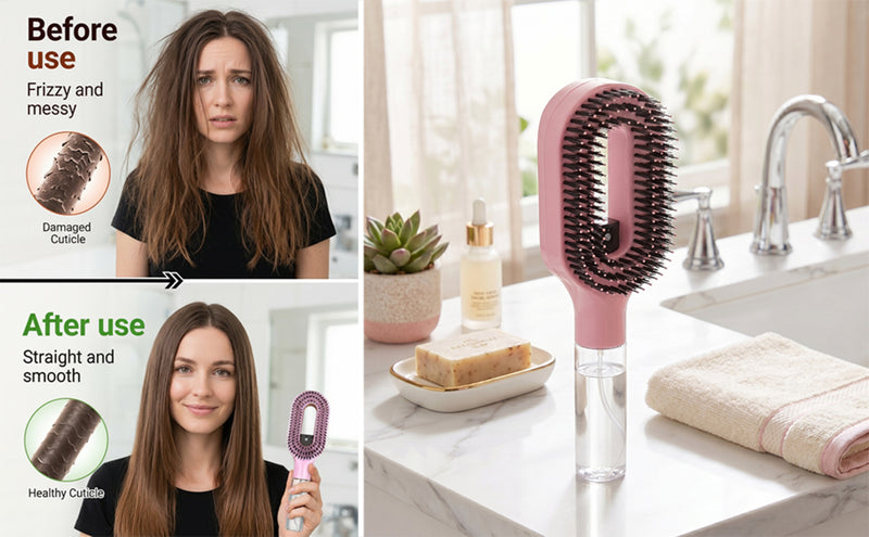 2-In-1 Detangler Hair Brush Dark Pink-4