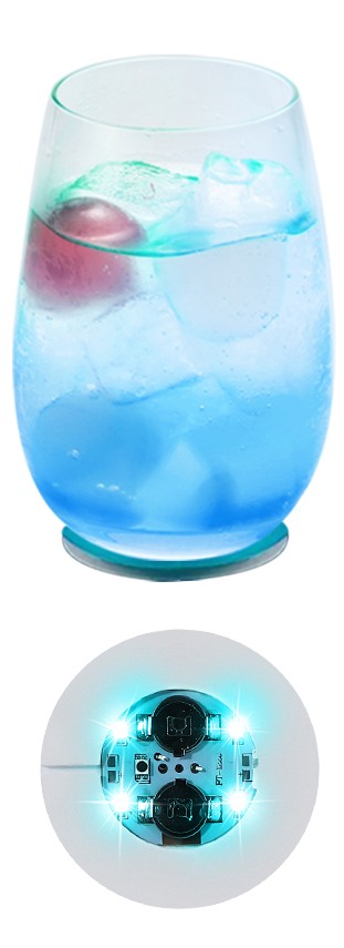 LED Light Up Coaster for Glass / Tumbler / Bottle - Blue 10pc Set-4