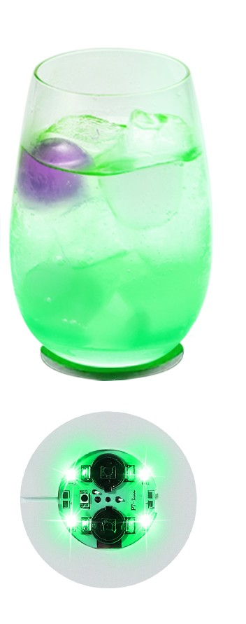 LED Light Up Coaster for Glass / Tumbler / Bottle - Green 10pc Set-4