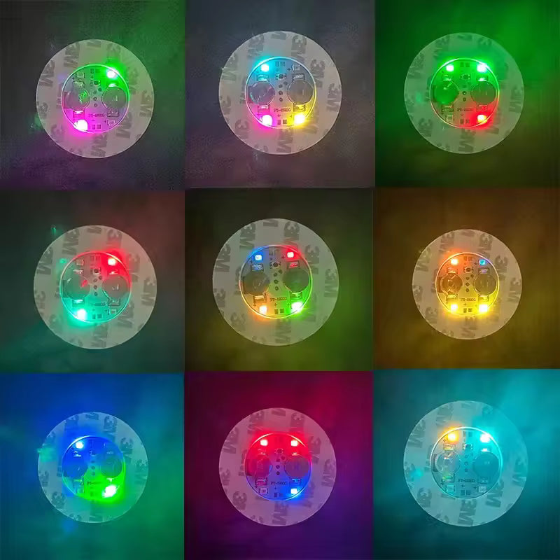 LED Light Up Coaster for Glass / Tumbler / Bottle - RGB 7 in One 10pc Set-5