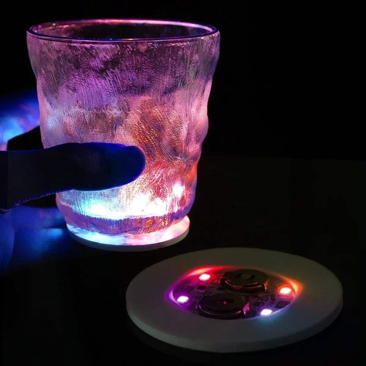 LED Light Up Coaster for Glass / Tumbler / Bottle - RGB 7 in One 10pc Set-3