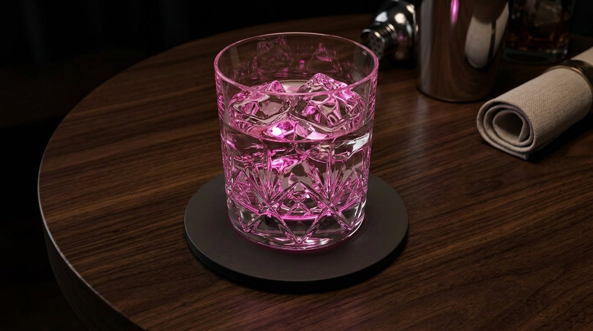 LED Light Up Coaster for Glass / Tumbler / Bottle - Pink 10pc Set-8