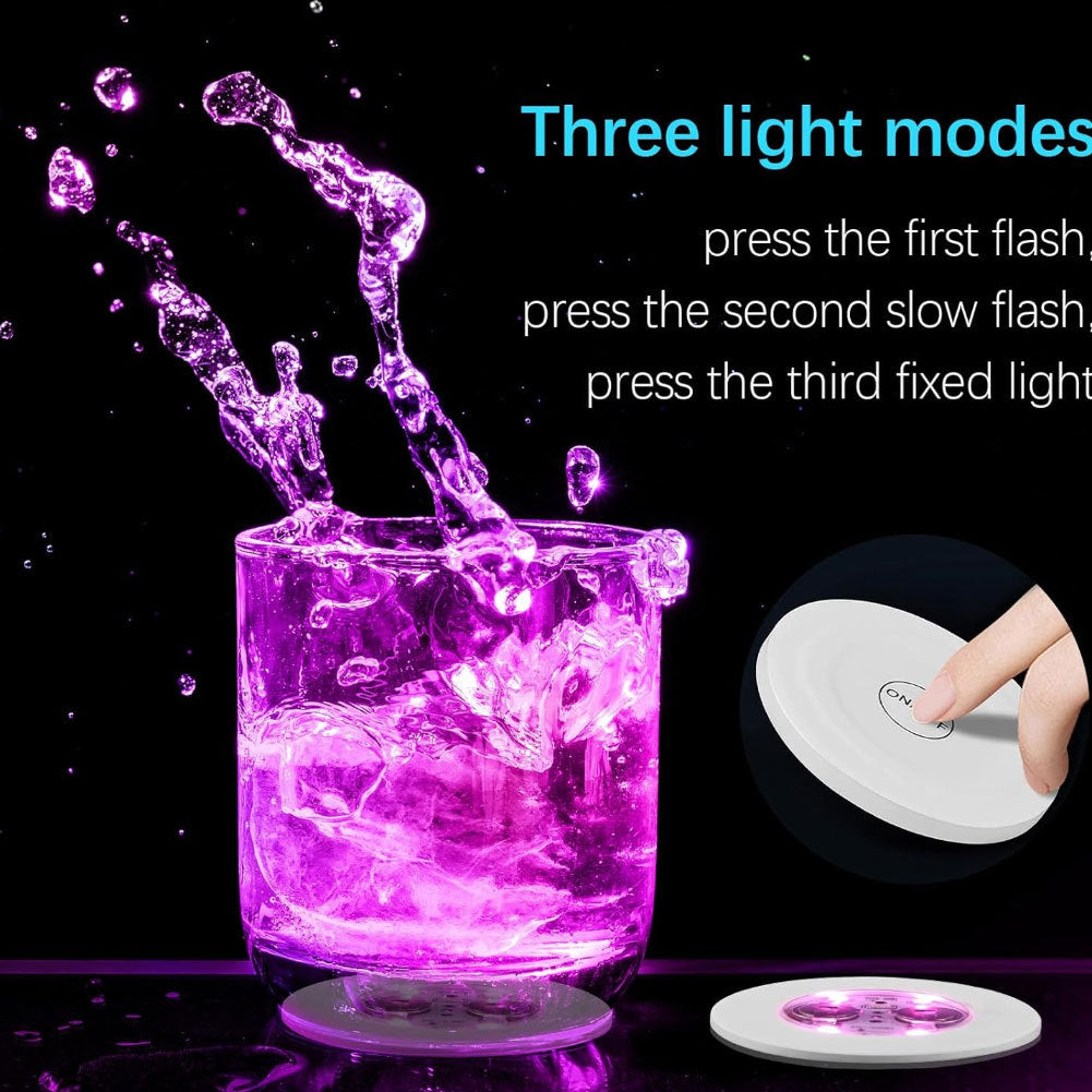 LED Light Up Coaster for Glass / Tumbler / Bottle - Purple 10pc Set-7