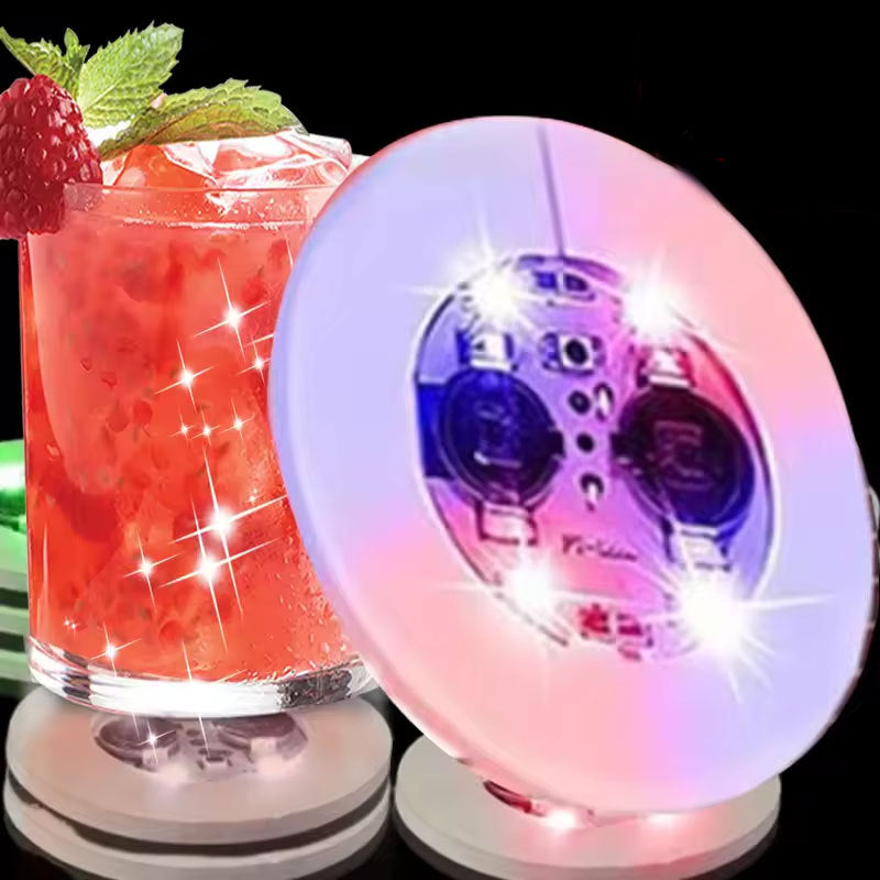 LED Light Up Coaster for Glass / Tumbler / Bottle - White 10pc Set-7