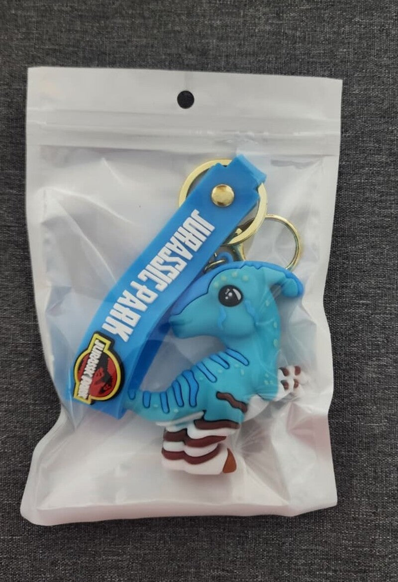 Adorable Dinosaur Blue Back Neck - Bag Charm with Wrist Strap Keychain-1