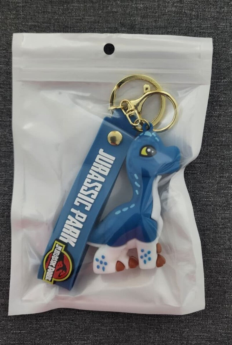Adorable Dinosaur Blue Long Neck - Bag Charm with Wrist Strap Keychain-2