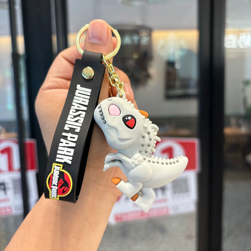 Adorable Dinosaur Grey - Bag Charm with Wrist Strap Keychain-1