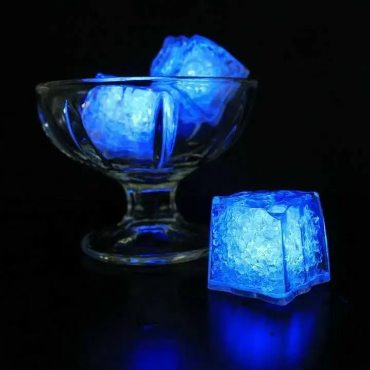 LED Light Up Glowing Cube for Drinks - Blue 6pc set-14