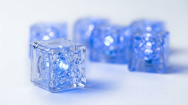 LED Light Up Glowing Cube for Drinks - Blue 6pc set-5