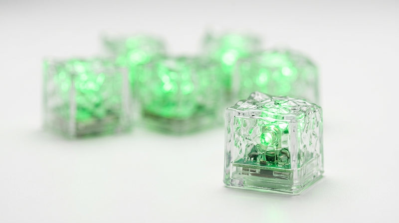 LED Light Up Glowing Cube for Drinks - Green 6pc set-8