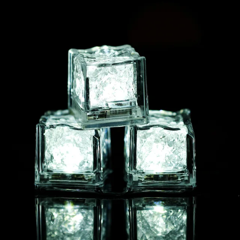 LED Light Up Glowing Cube for Drinks - White 6pc set-8