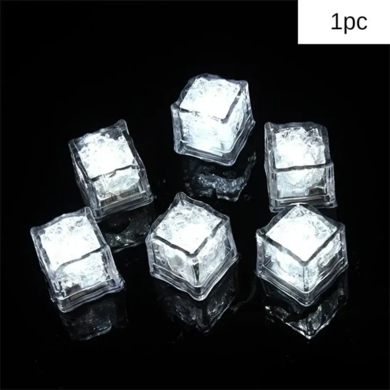 LED Light Up Glowing Cube for Drinks - White 6pc set-9