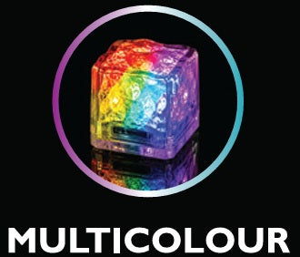 LED Light Up Glowing Cube for Drinks - Multicolour Slow 6pc set-8