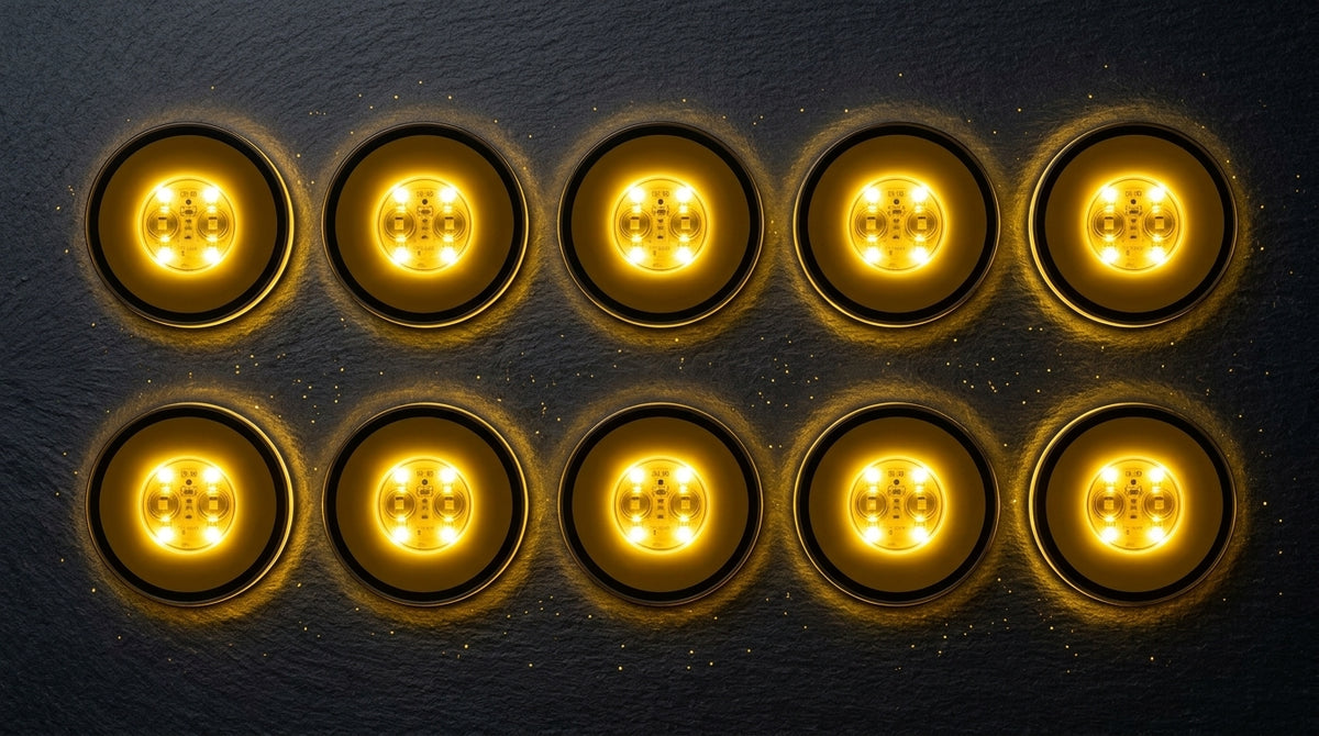 LED Light Up Coaster for Glass / Tumbler / Bottle - Yellow 10pc Set-3