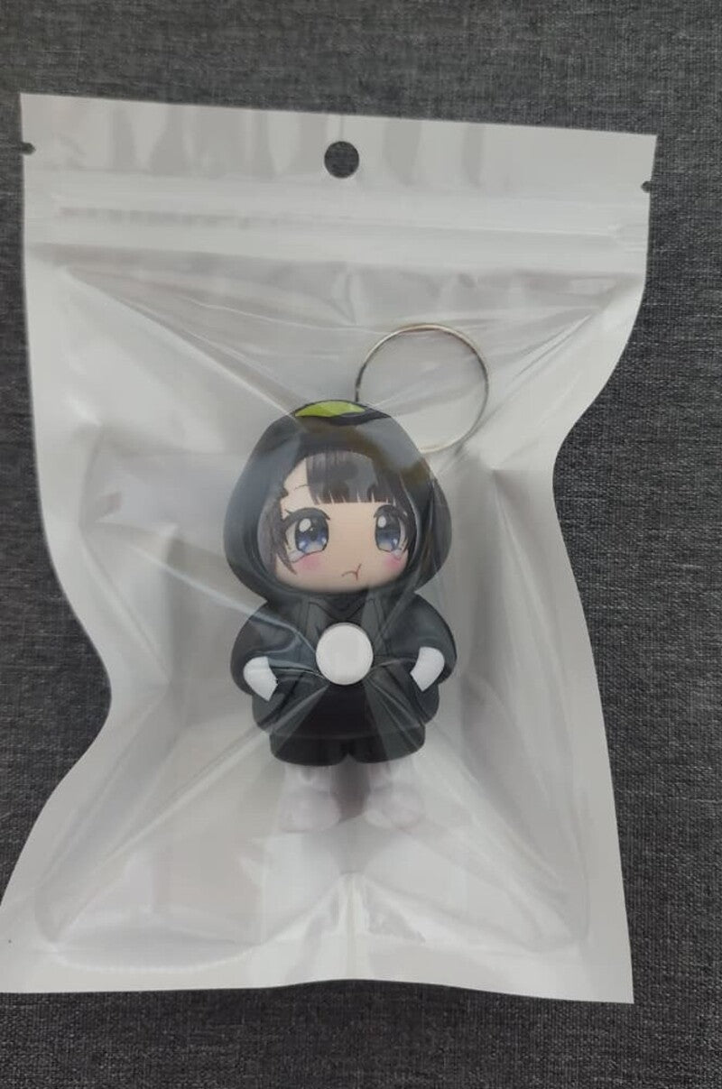 Face Changing Toy Keychain Black – Cute Cartoon Mystery Face Changing Figurine, Trendy Portable Backpack Accessory, Fun Gift for Kids, Teens & Anime Fans-3