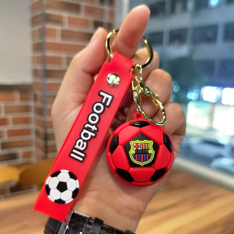 Premium Football Red - Bag Charm with Wrist Strap Keychain-1