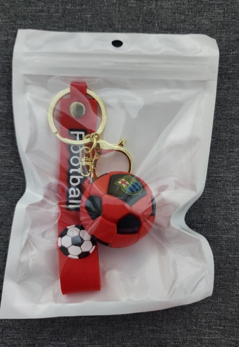 Premium Football Red - Bag Charm with Wrist Strap Keychain