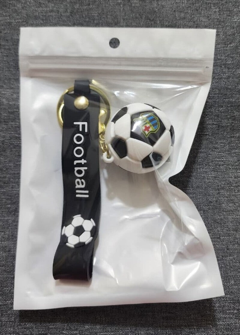 Premium Football White - Bag Charm with Wrist Strap Keychain-2
