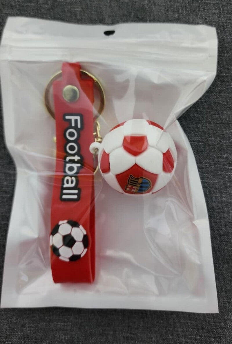 Premium Football White and Red - Bag Charm with Wrist Strap Keychain-2
