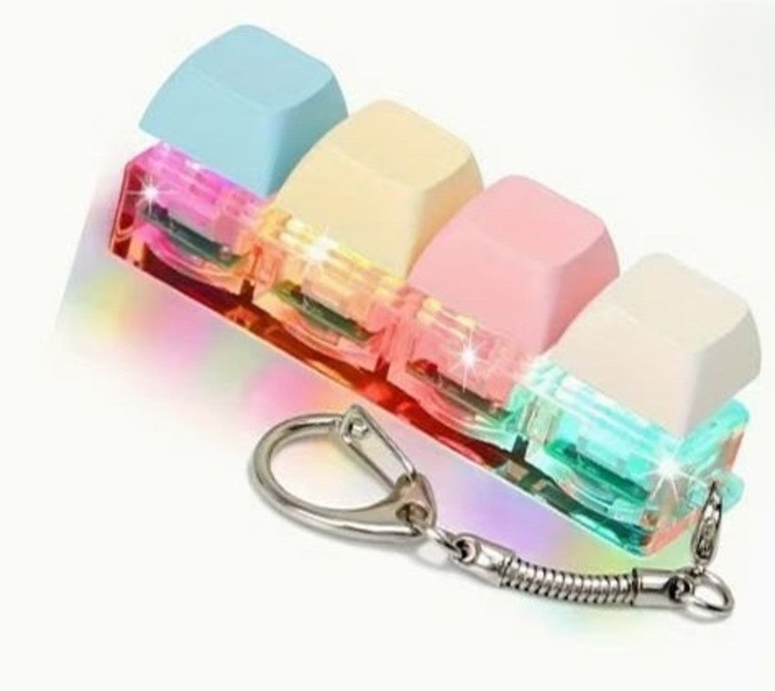 4 Key Light Up Multicolour Keycap Keychain-3