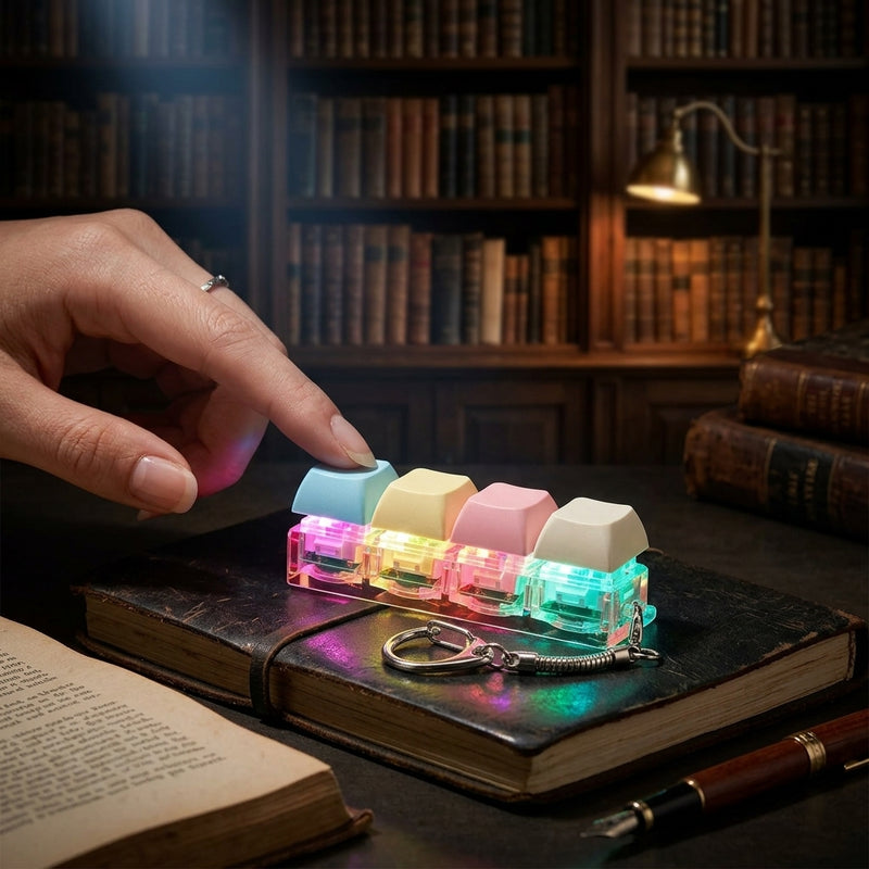 4 Key Light Up Multicolour Keycap Keychain-4