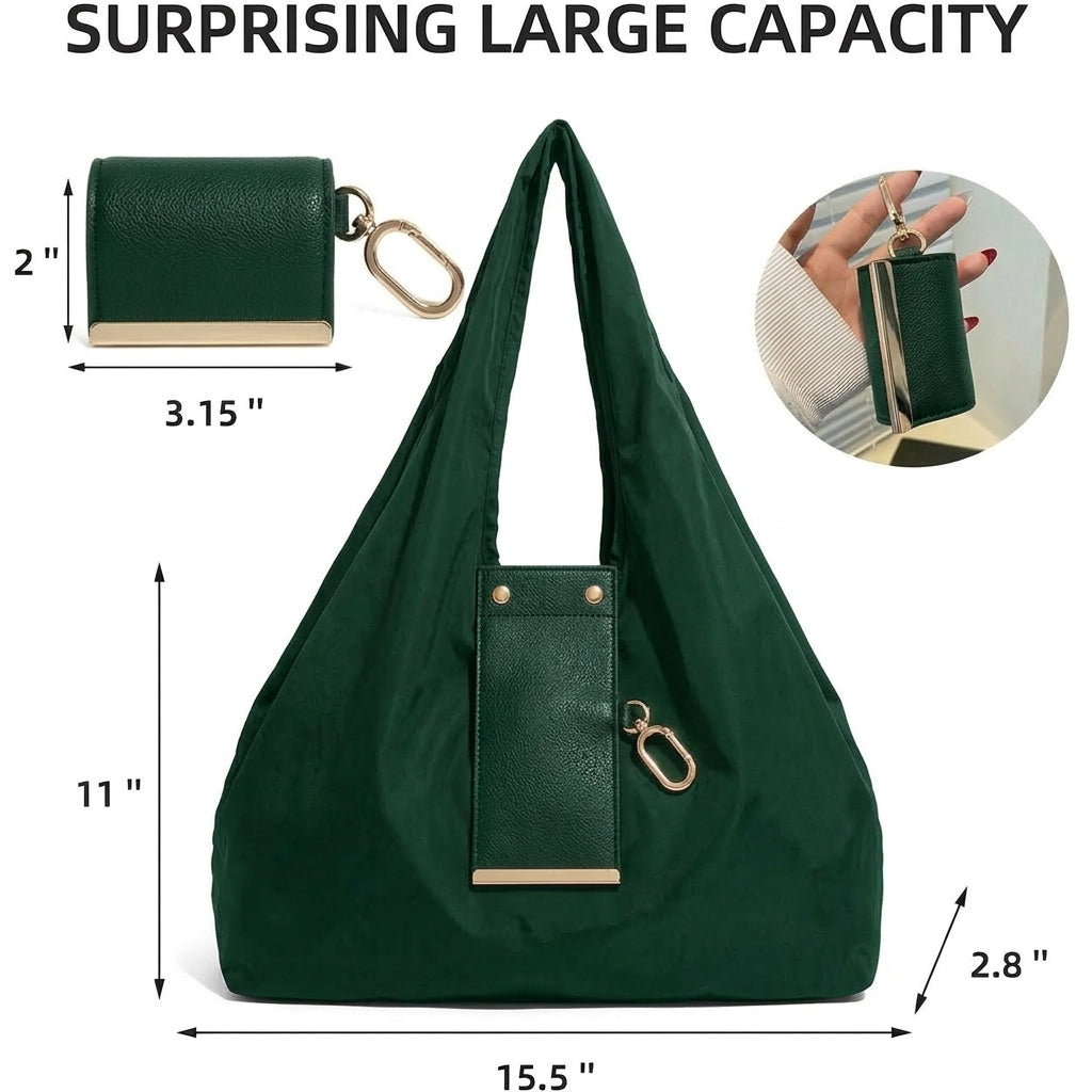 Women’s Large Tote Bag, Stylish Shoulder Handbag, Everyday Shopping & Casual Bag - Green-6