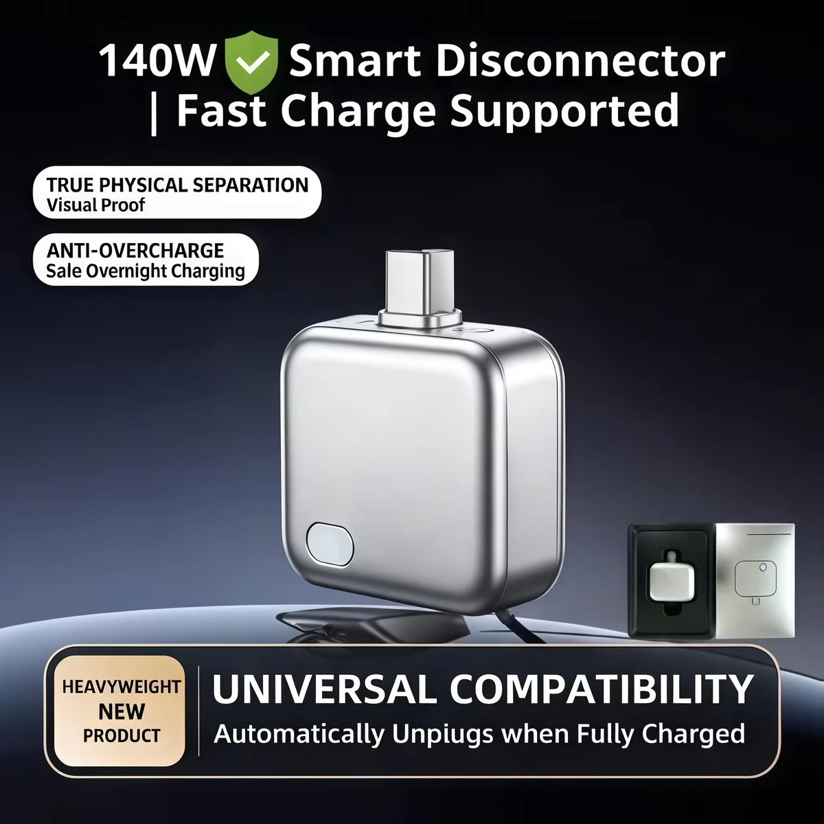 ChargeShield Mobile Phone Excess Charge Protection Device - Silver-5