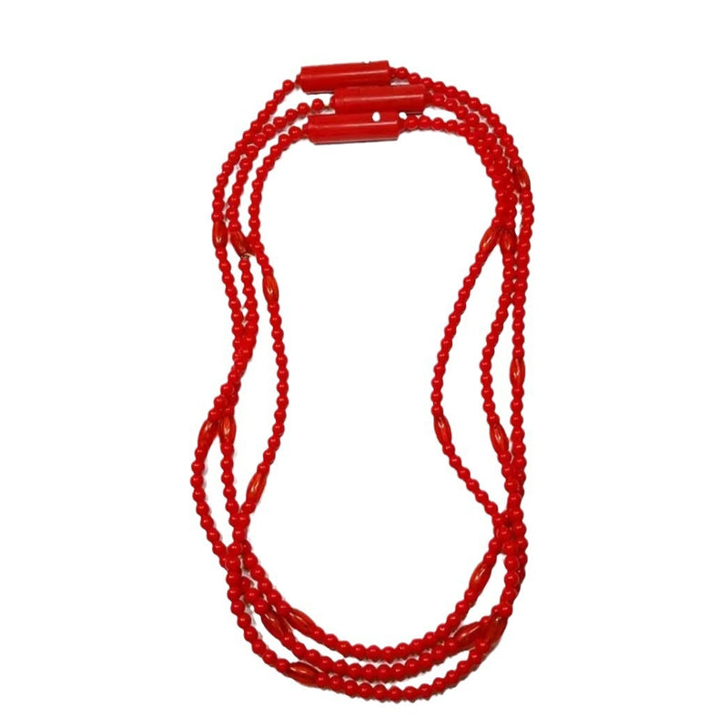Glowing LED Bead Necklace with 3 Modes of Flasing Light - Red Colour-1